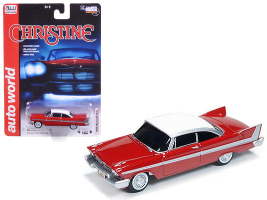 1958 Plymouth Fury Red with White Top \Christine\" (1983) Movie 1/64