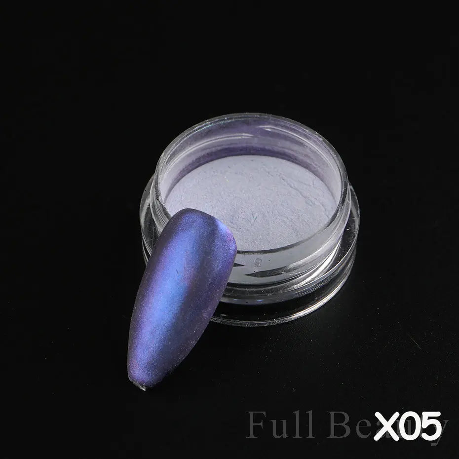 2pcs Nail Mirror Glitter Powder Gold Silver Metallic Effect Pigment Gel Polish Chrome Flakes Dust Holographic Decoration NFC000