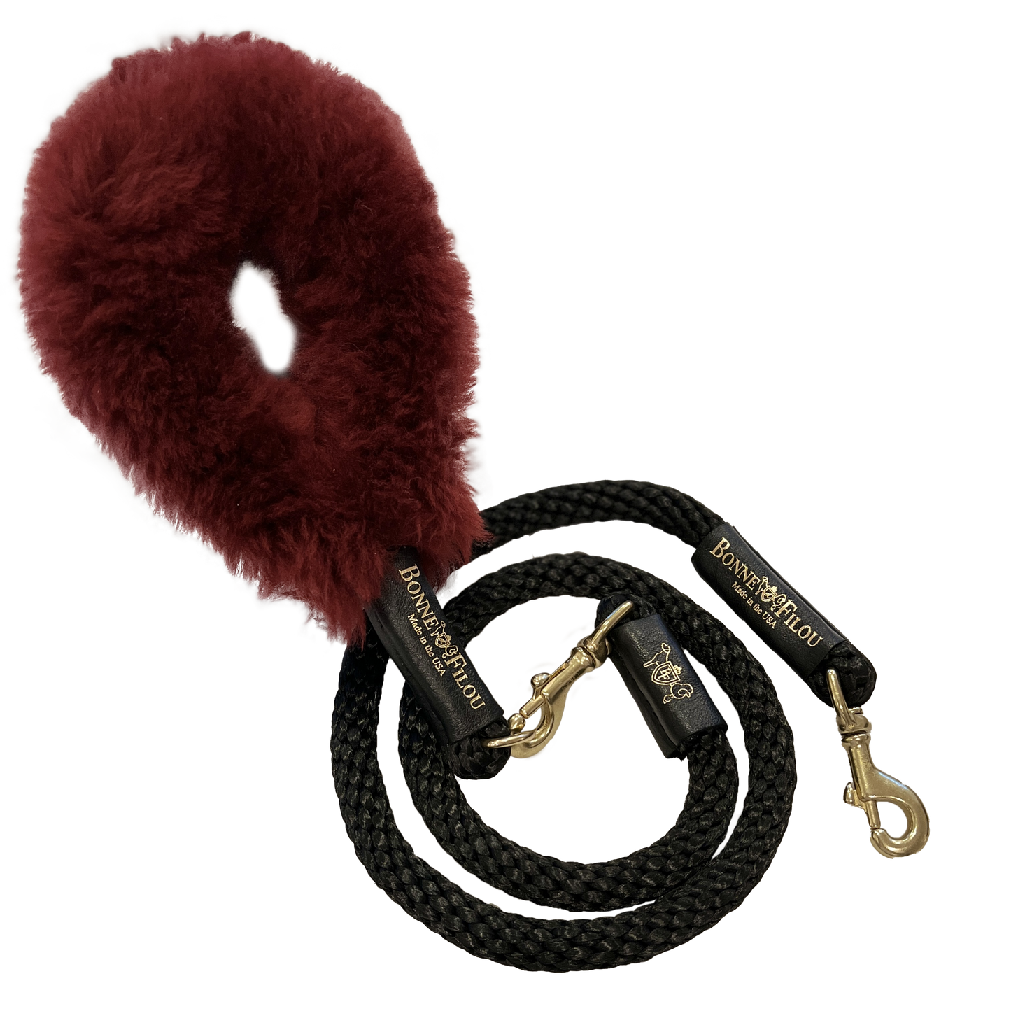 Bundle Shearling Fur Grip + Rope Leash for Dogs