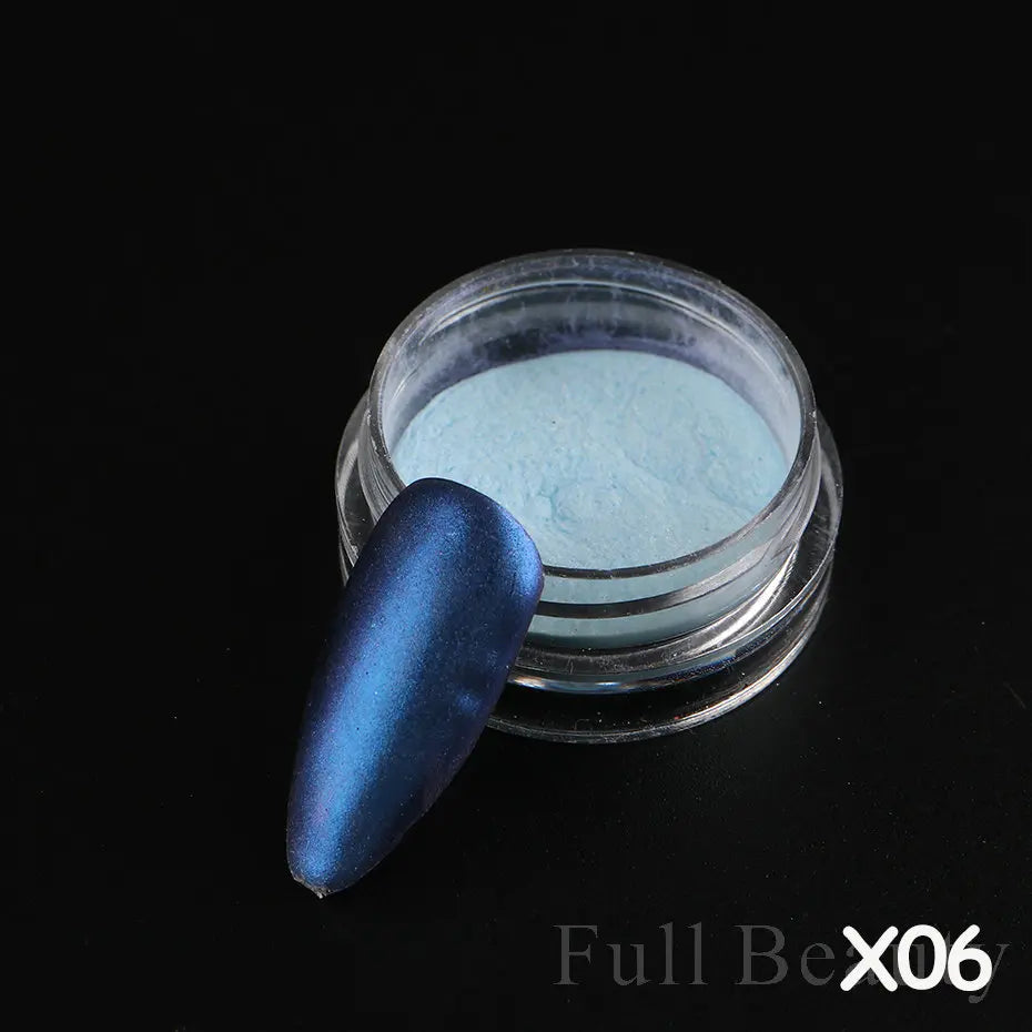 2pcs Nail Mirror Glitter Powder Gold Silver Metallic Effect Pigment Gel Polish Chrome Flakes Dust Holographic Decoration NFC000