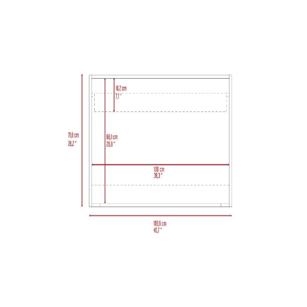 Wall Desk Afrec, Single Shelf, Mahogany / White Finish