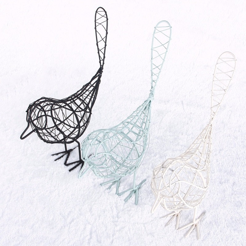 Iron Wire Bird Figurine