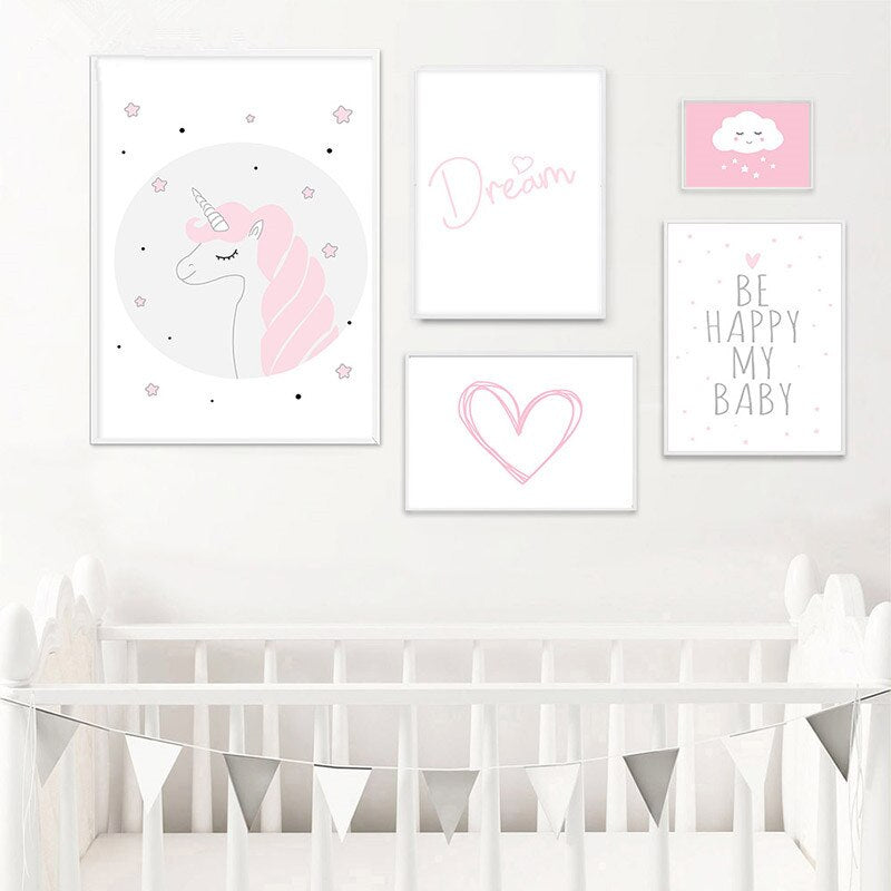 Whimsical Unicorn Wall Canvas