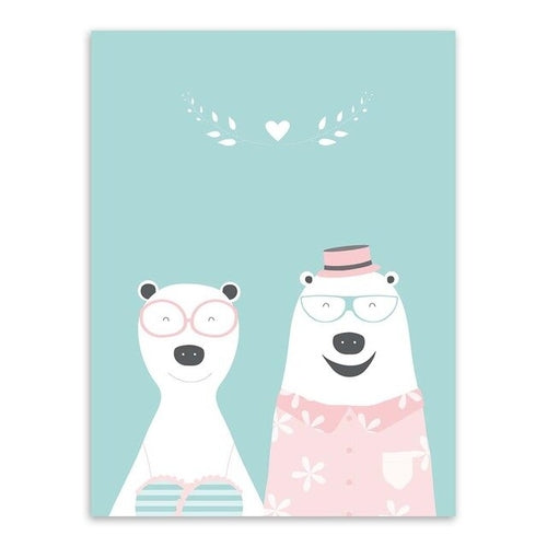 Cute Bear Cartoon Wall Decor