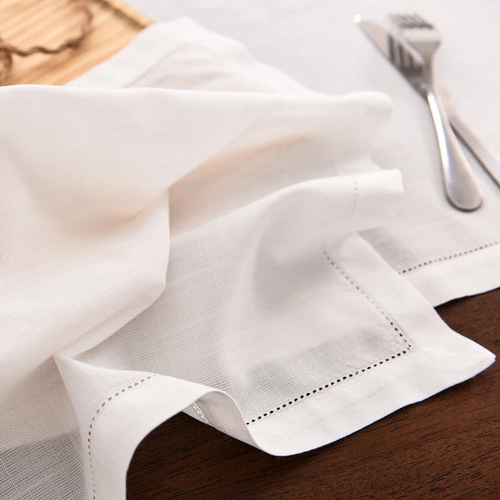 12pcs Linen Party Table Cloth Dinner Napkin Restaurant Home Napkins Wedding Linen Fabric Napkins 4 Size