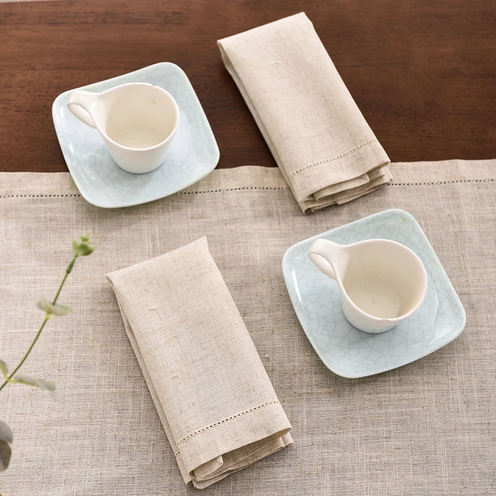 12pcs Linen Party Table Cloth Dinner Napkin Restaurant Home Napkins Wedding Linen Fabric Napkins 4 Size