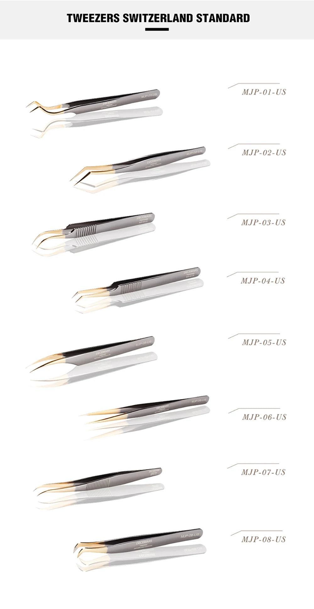 DeceMars Eyelash Extensions Tweezers For Lash Artists