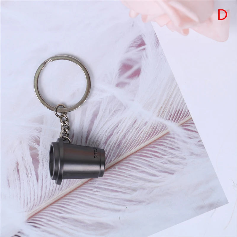 1PCS Creative Coffee Keychain Portable Coffee Machine Pitcher Keyring Coffee Handle Keyring Portable Coffeeware Accessories Gift