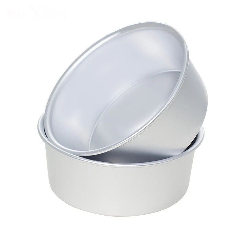 Aluminum Alloy Die Round 4/6/8/10/12 Inch Cake Mold Solid Bottom Cake Template Baking Dish Baking Mould Pan Bakeware Tools