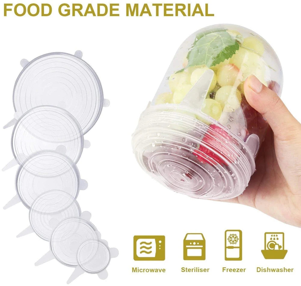 Silicone Cover Stretch Lids Reusable Airtight Food Wrap Covers Keeping Fresh Seal Bowl Stretchy Wrap Cover Kitchen Cookware