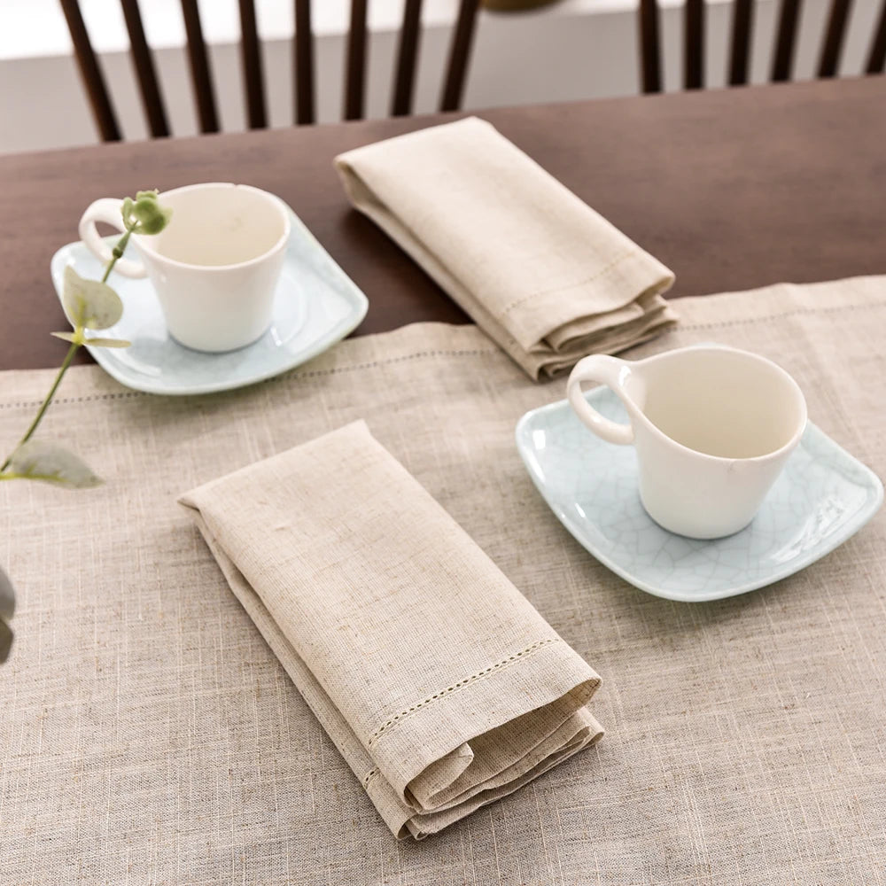 12pcs Linen Party Table Cloth Dinner Napkin Restaurant Home Napkins Wedding Linen Fabric Napkins 4 Size