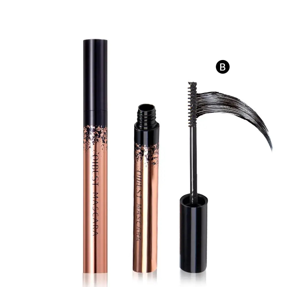 QIBEST Black Mascara Eyelashes Mascara 4D Silky Eyelashes Lengthening Eyelashes Makeup Waterproof Mascara Volume Eye Cosmetics