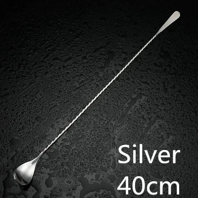 Cocktail Spoon Bar Spoon Stainless Steel Mixing Spiral Pattern Bar Teadrop Spoon  Bar Tool Bartender Tools