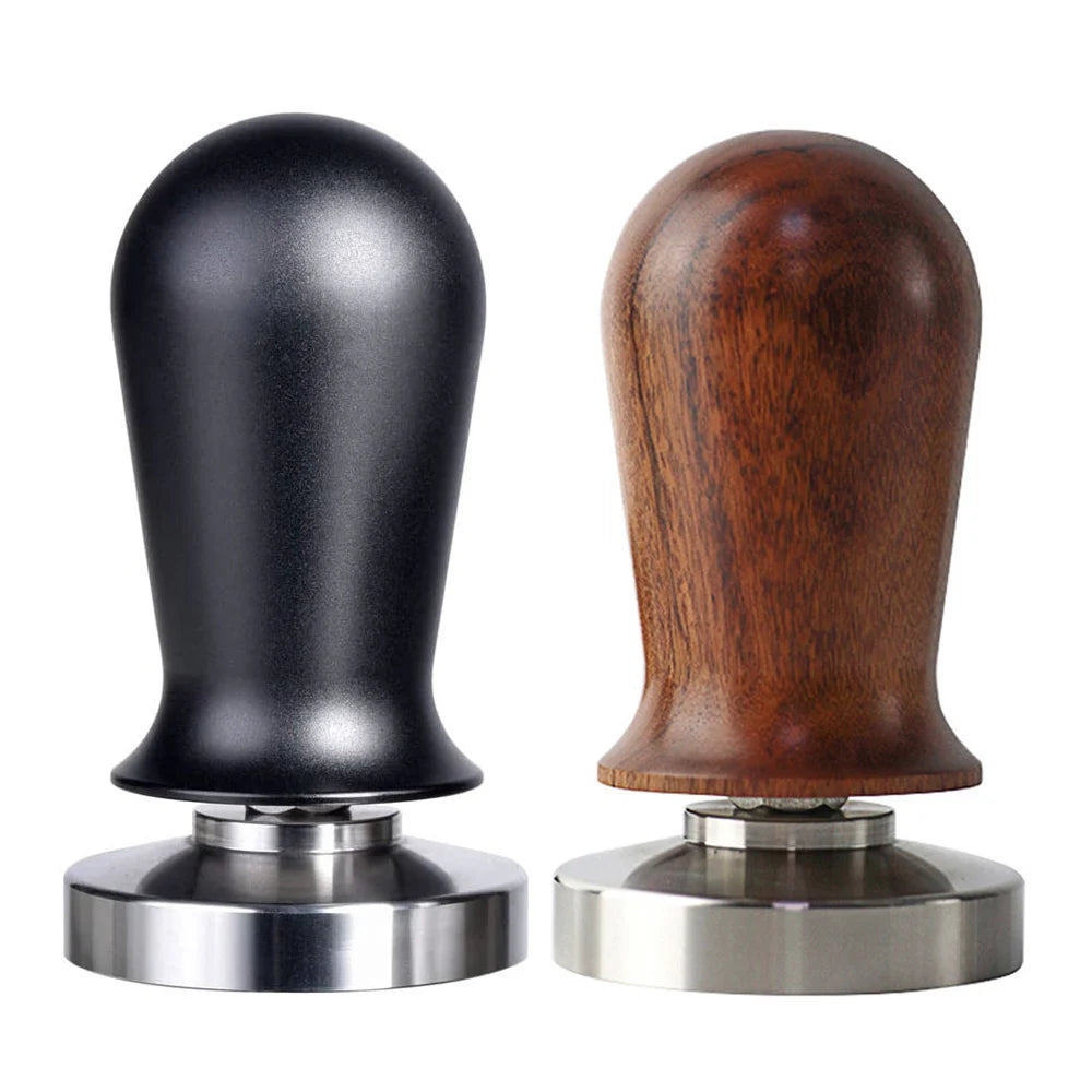 Calibrated Espresso Coffee Tamper 30lb Spring Loaded Elastic Coffee Tamper Aluminum/Wooden Stainless Steel Coffee Powder Hammer