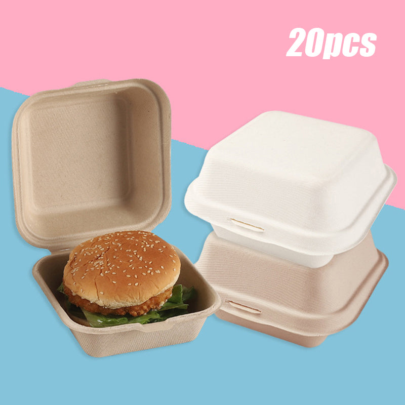 10/20pcs Disposable Bento Food Containers Baking Dessert Cake Bowl packaging Burger Snack Boxes Microwavable Home  Lunchbox