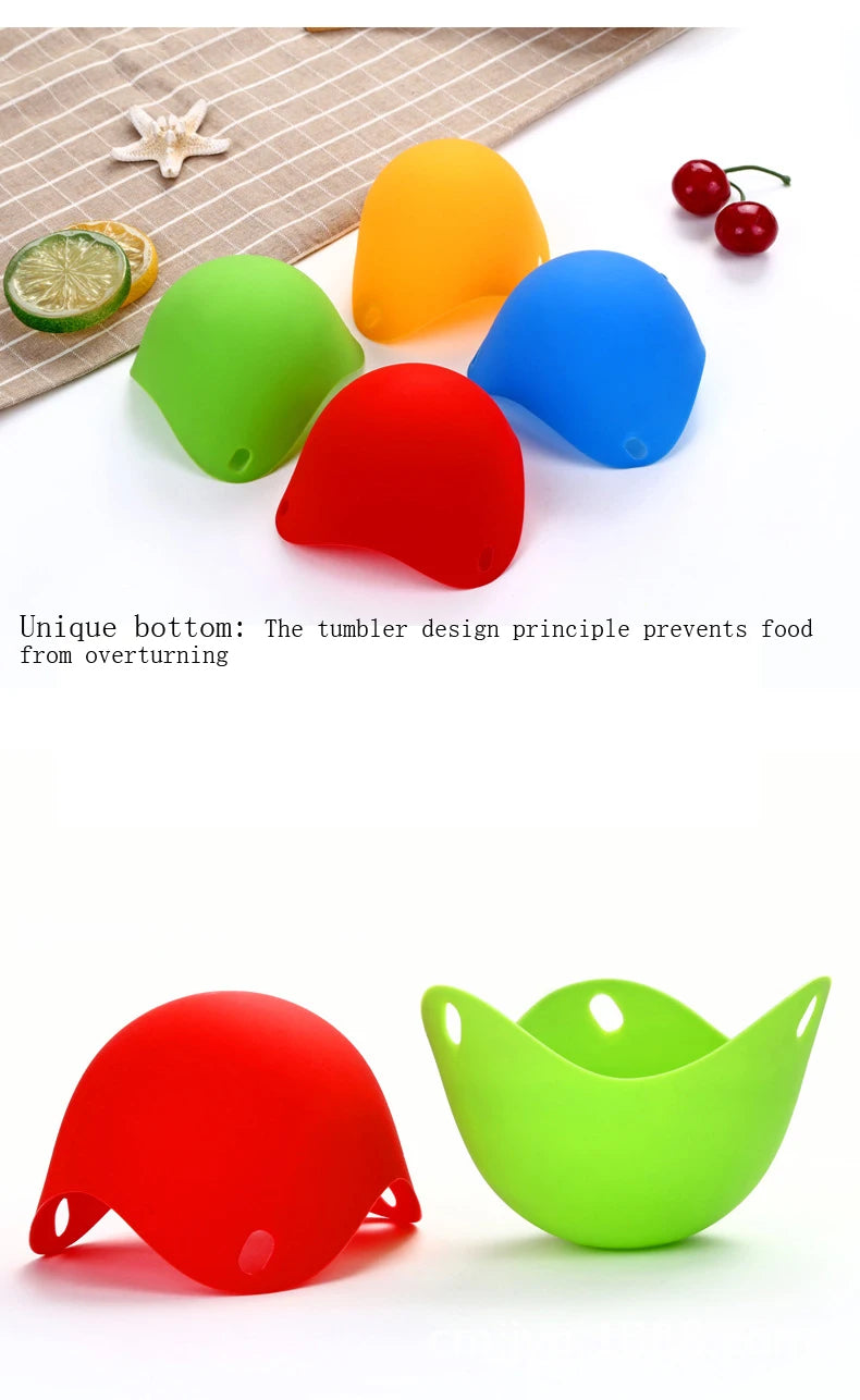 Egg Poachers Silicone Molds Cooker Tools Pancake Cookware Bakeware Steam Eggs Plate Tray Healthy Novel Kitchen Accessories