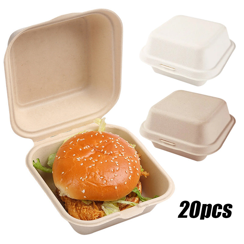 10/20pcs Disposable Bento Food Containers Baking Dessert Cake Bowl packaging Burger Snack Boxes Microwavable Home  Lunchbox