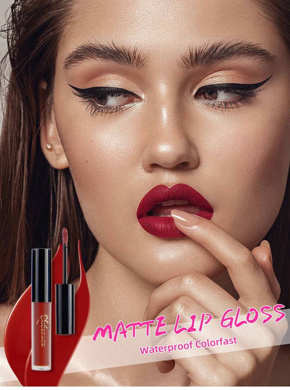 NICEFACE Waterproof Lip Gloss Nude Matte Liquid Lipstick Long Lasting Lipgloss Lip Glace Black Lipstick Lip Tint Free Shipping