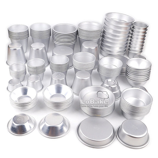 10pcs/lot Various cups design aluminum alloy cake cup moulds cheese cupcake pan jelly tart mold pudding tin for oven bakeware