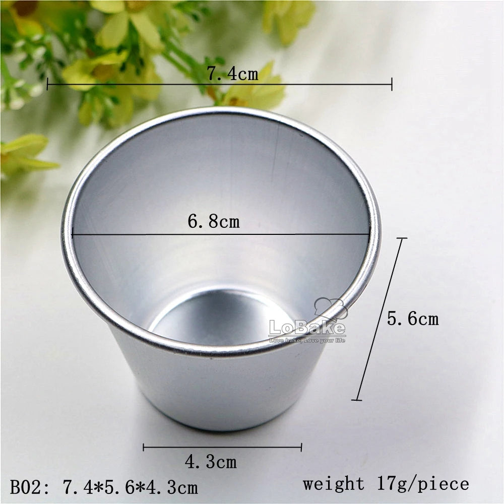 10pcs/lot Various cups design aluminum alloy cake cup moulds cheese cupcake pan jelly tart mold pudding tin for oven bakeware