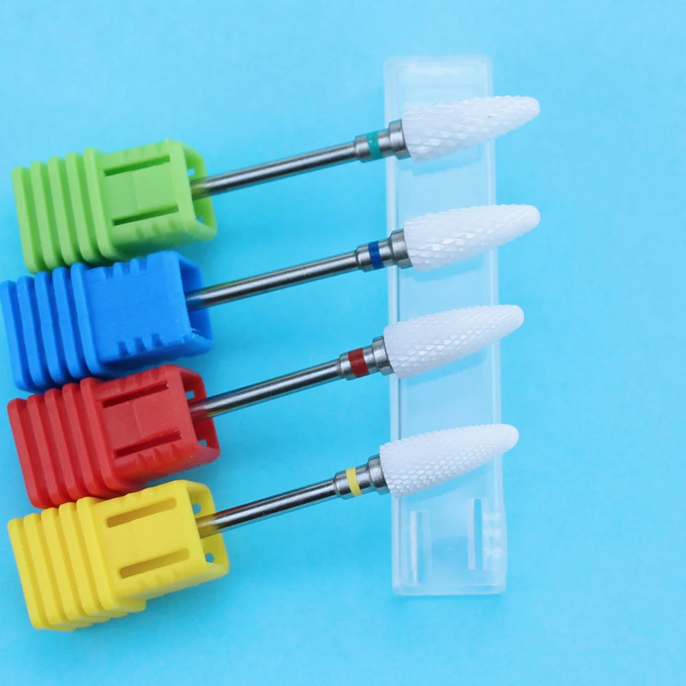 Ceramic Milling Cutter Manicure Nail Drill Bits Electric Nail Files Pink Blue Grinding Bits Mills Cutter Burr Accessories