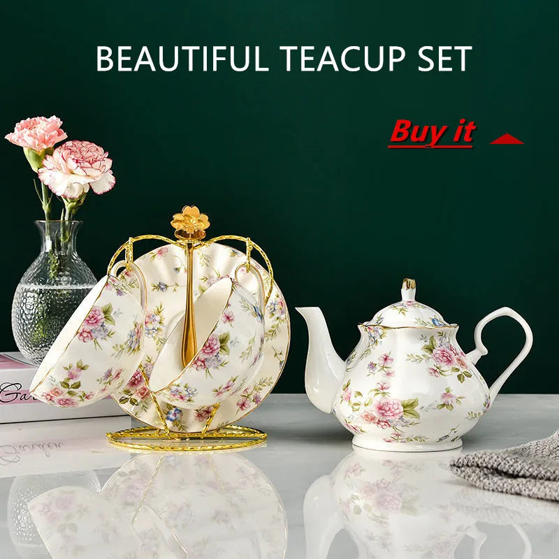 220ML Coffee Mug Cup Ceramic English Afternoon Tea Cup and Saucer One Set Porcelain Cup Breakfast Lemon Tea Milk Cups Coffeeware