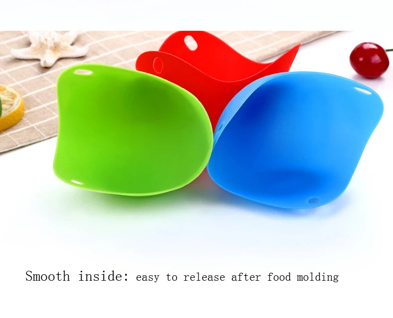 Egg Poachers Silicone Molds Cooker Tools Pancake Cookware Bakeware Steam Eggs Plate Tray Healthy Novel Kitchen Accessories