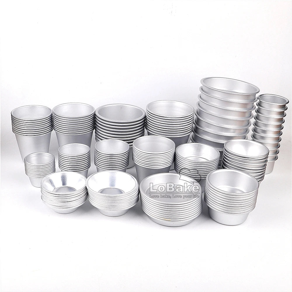 10pcs/lot Various cups design aluminum alloy cake cup moulds cheese cupcake pan jelly tart mold pudding tin for oven bakeware