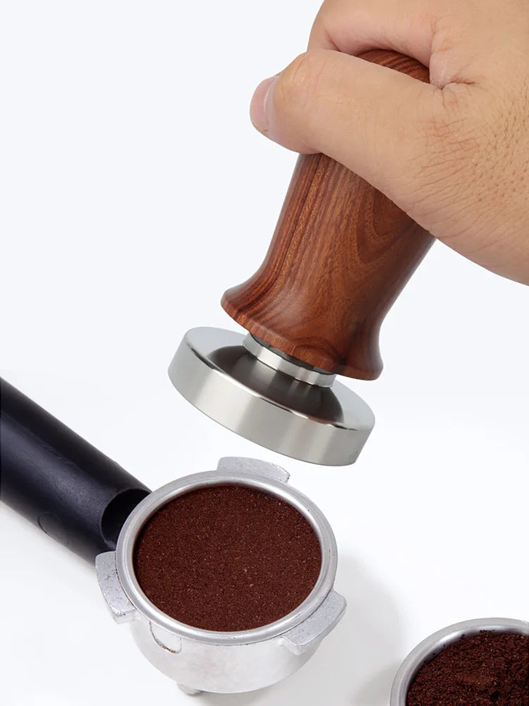 Calibrated Espresso Coffee Tamper 30lb Spring Loaded Elastic Coffee Tamper Aluminum/Wooden Stainless Steel Coffee Powder Hammer