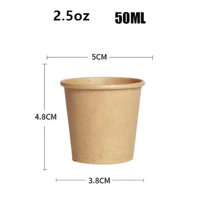 100pcs/pack 2.5oz Paper Cup White/Kraft Disposable Cup Small Mini Coffee Cup