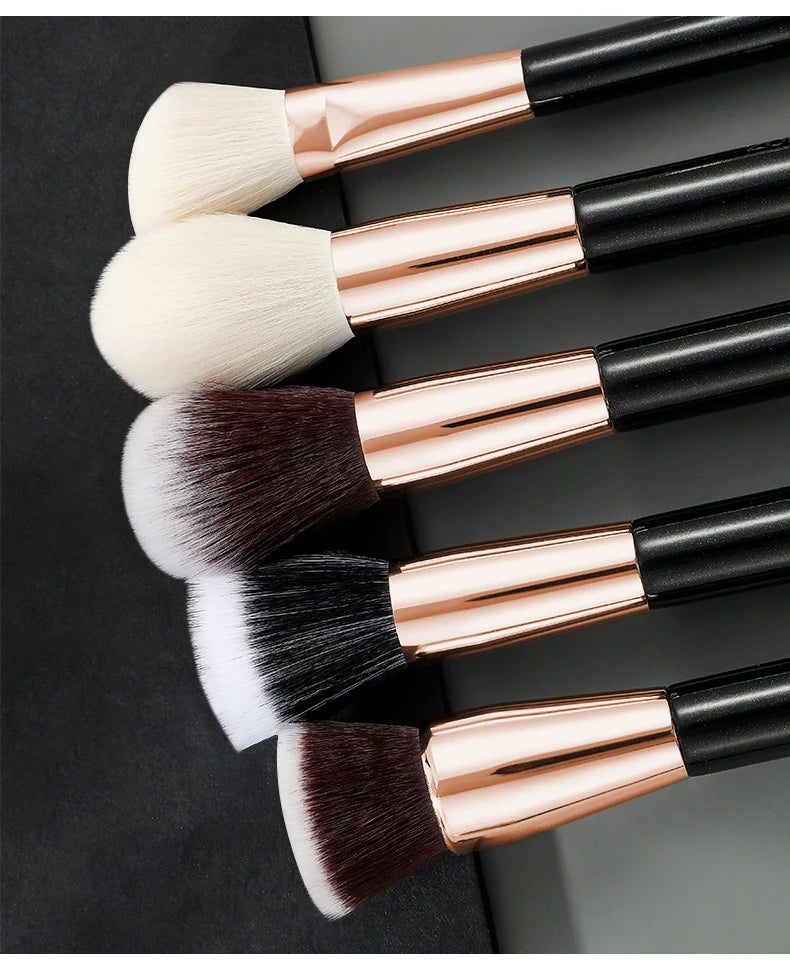 ZOREYA Black Makeup Brushes Set Natural Hair Brushes Foundation Powder Eyebrow Contour Eyeshadow Make Up Brushes maquiage