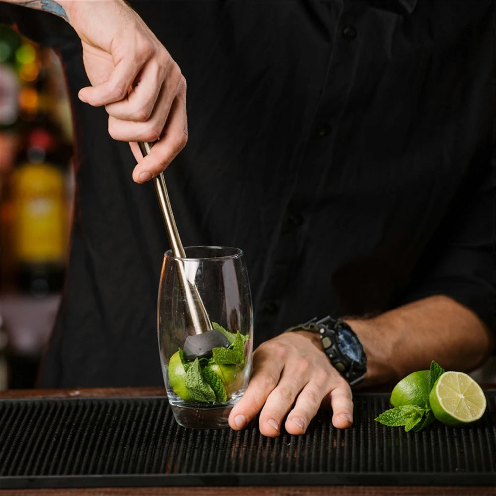 Bar Cocktail Muddler Mojito Stainless Steel Bar Mixer Barware DIY Drink Fruit Muddler Crushed Ice Barware Bar Tool