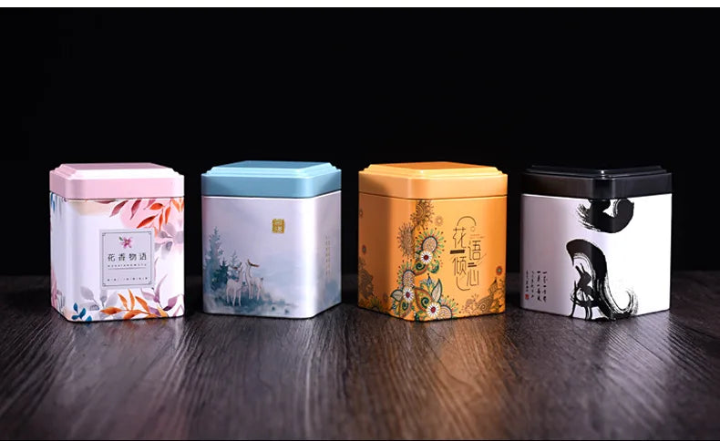 Mini Square Jar Tea Tinplate Box Creative Universal Cans Small Tea Cans Candy Scented Green Tea Storage Box