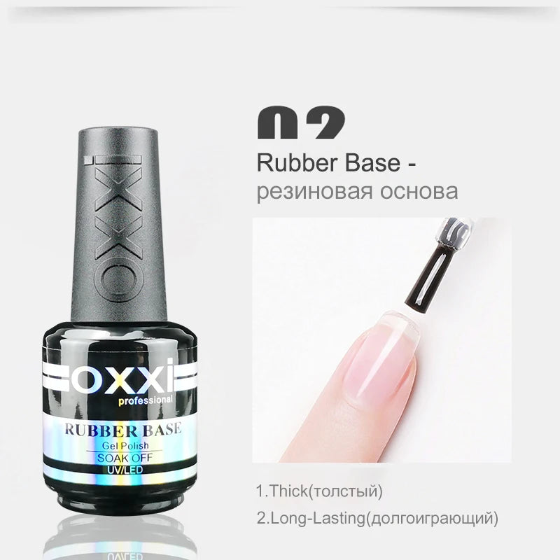 OXXI 15ml Base and Top Coat for Gel Polish Semi-permanent Varnish Rubber Top Coat y Base Coat Gellac uv led Permanent Enamel Lak