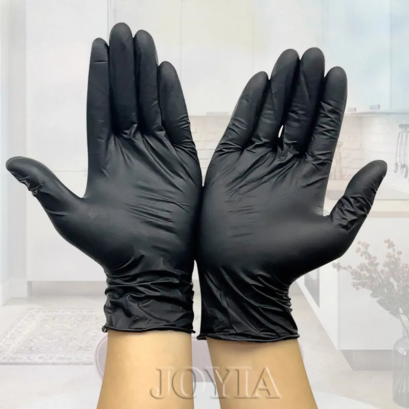 Black Disposable Nitrile Gloves 100pcs Latex Free Powder-Free Small Medium Large Pink Tattoo Gloves For Work Kitchen Clean XS XL