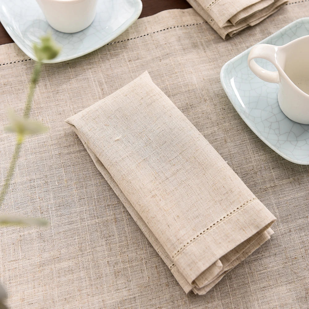 12pcs Linen Party Table Cloth Dinner Napkin Restaurant Home Napkins Wedding Linen Fabric Napkins 4 Size