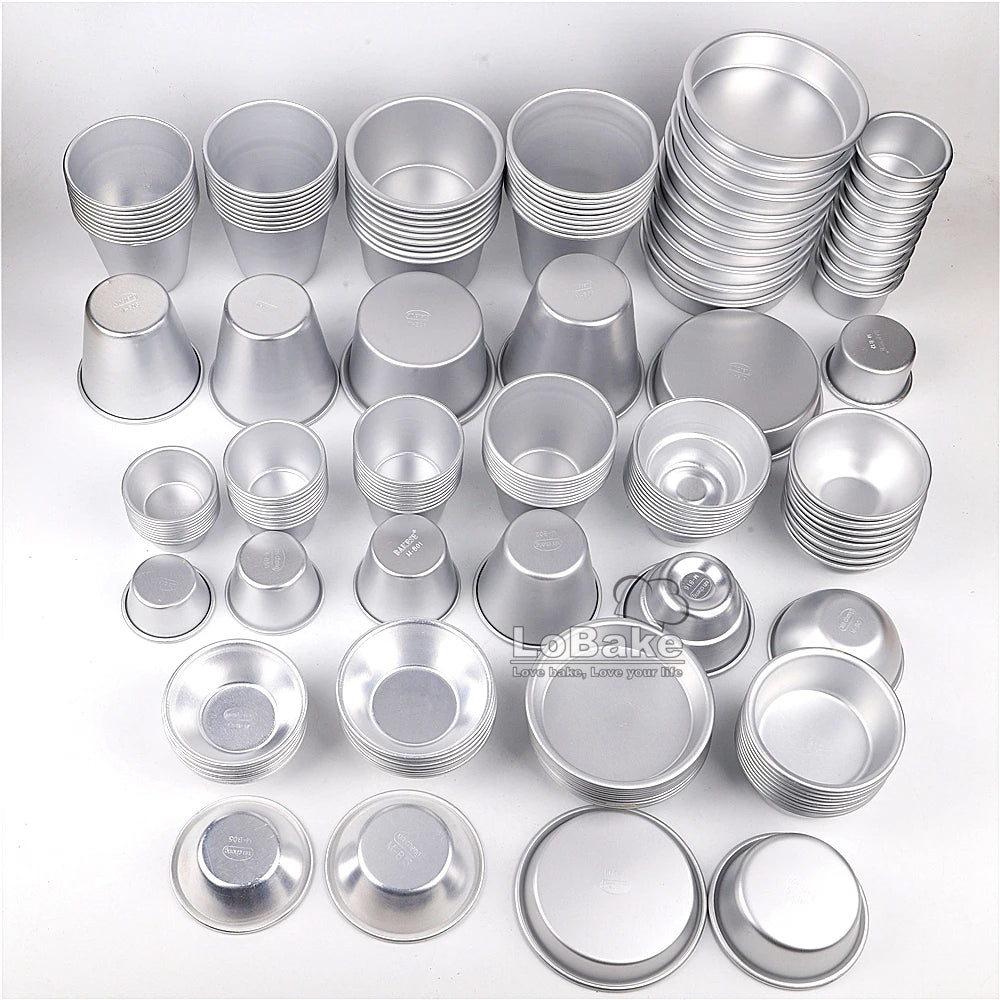 10pcs/lot Various cups design aluminum alloy cake cup moulds cheese cupcake pan jelly tart mold pudding tin for oven bakeware