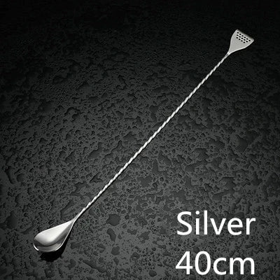 Cocktail Spoon Bar Spoon Stainless Steel Mixing Spiral Pattern Bar Teadrop Spoon  Bar Tool Bartender Tools