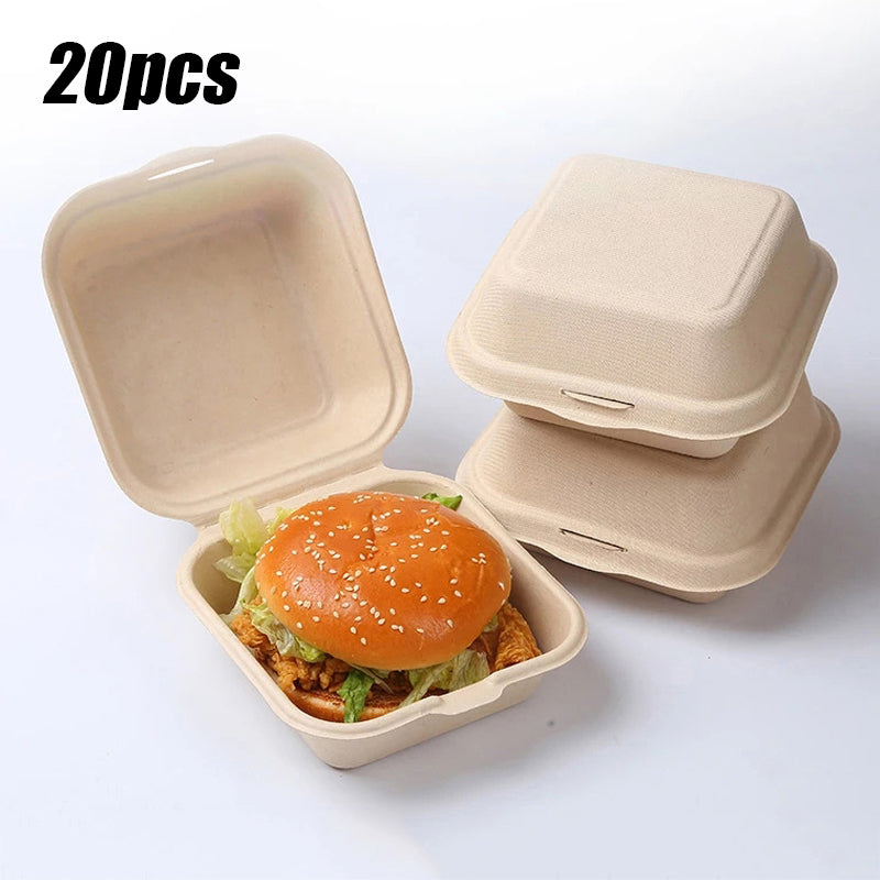 10/20pcs Disposable Bento Food Containers Baking Dessert Cake Bowl packaging Burger Snack Boxes Microwavable Home  Lunchbox