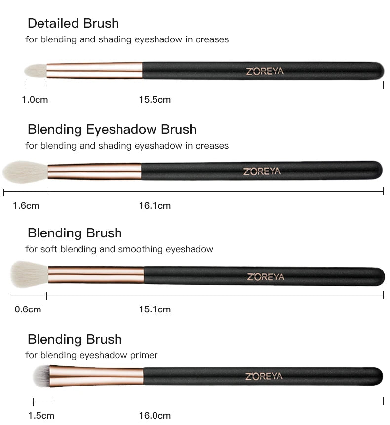 ZOREYA Black Makeup Brushes Set Natural Hair Brushes Foundation Powder Eyebrow Contour Eyeshadow Make Up Brushes maquiage