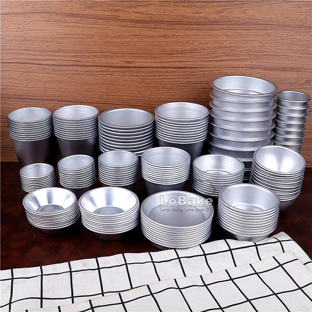 10pcs/lot Various cups design aluminum alloy cake cup moulds cheese cupcake pan jelly tart mold pudding tin for oven bakeware