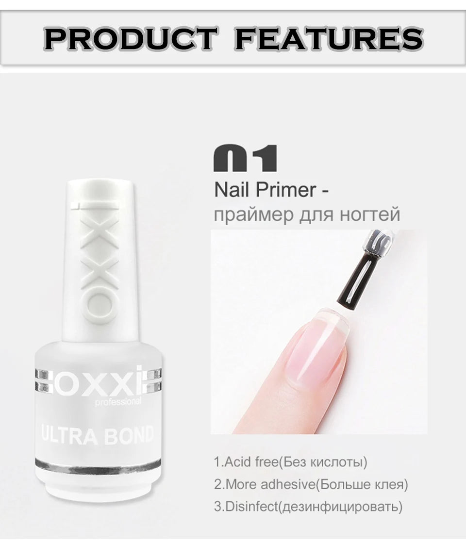 OXXI 15ml Base and Top Coat for Gel Polish Semi-permanent Varnish Rubber Top Coat y Base Coat Gellac uv led Permanent Enamel Lak