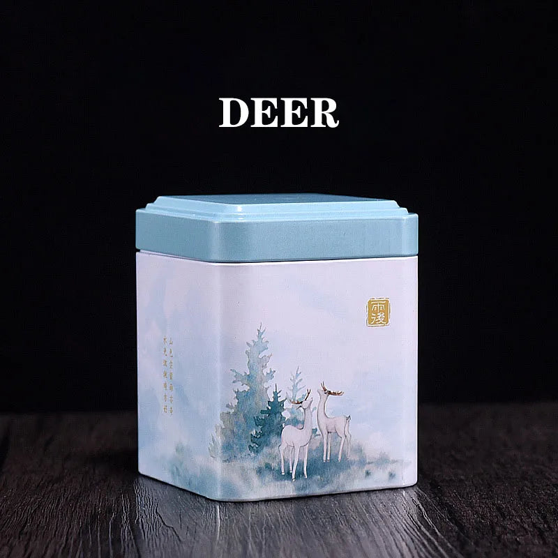 Mini Square Jar Tea Tinplate Box Creative Universal Cans Small Tea Cans Candy Scented Green Tea Storage Box