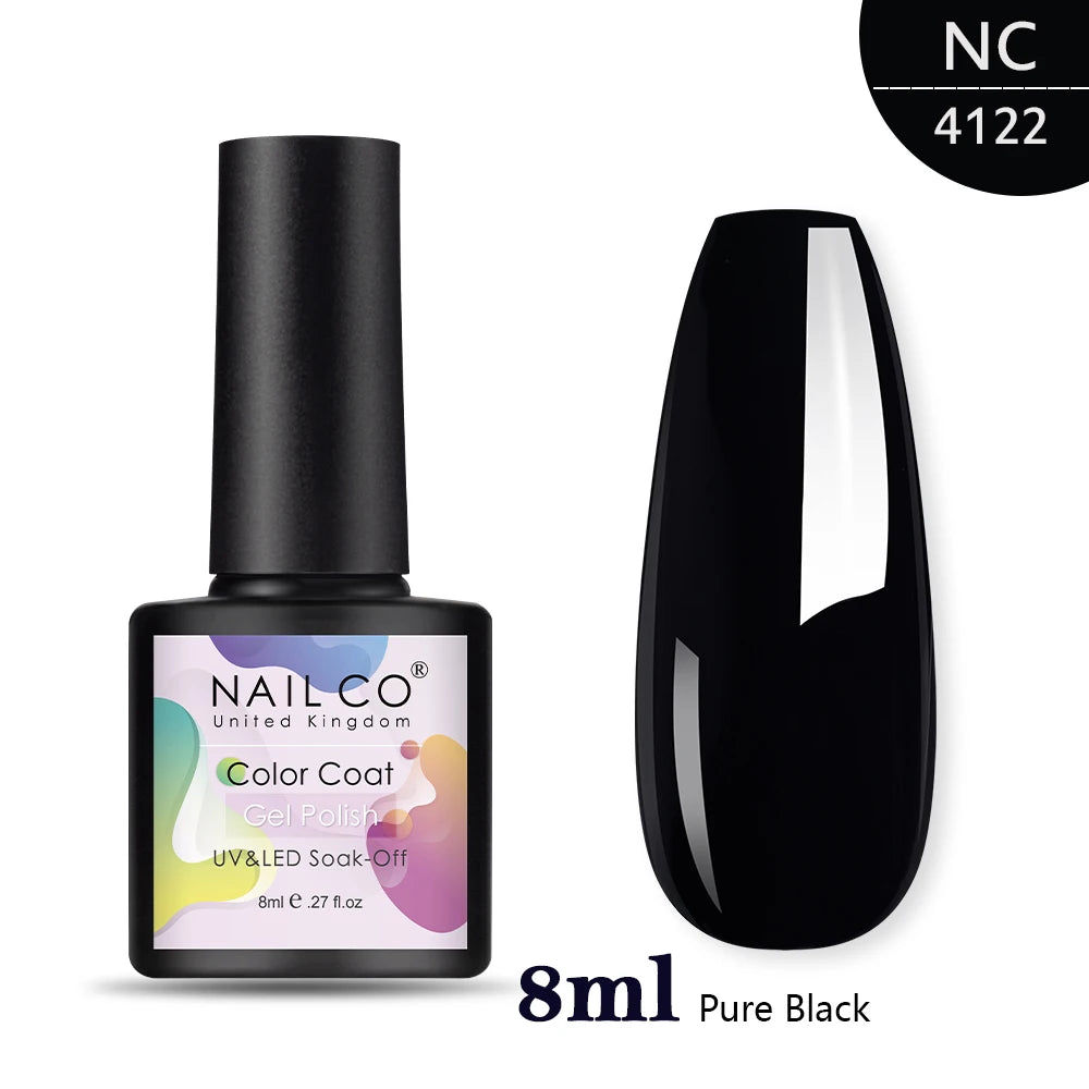 NAILCO 15ml Gel Nail Polish Semi-permanent Hybrid Varnish Black Red Color Gel Polish Nail Art UV Nail Supplies For Professionals