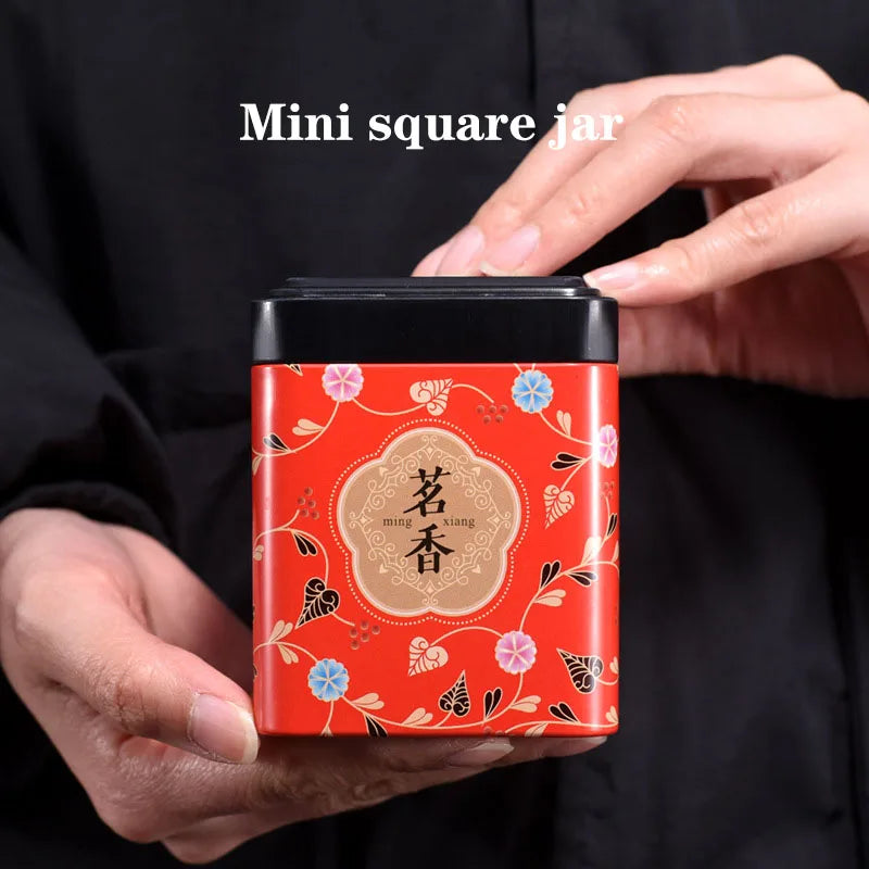 Mini Square Jar Tea Tinplate Box Creative Universal Cans Small Tea Cans Candy Scented Green Tea Storage Box