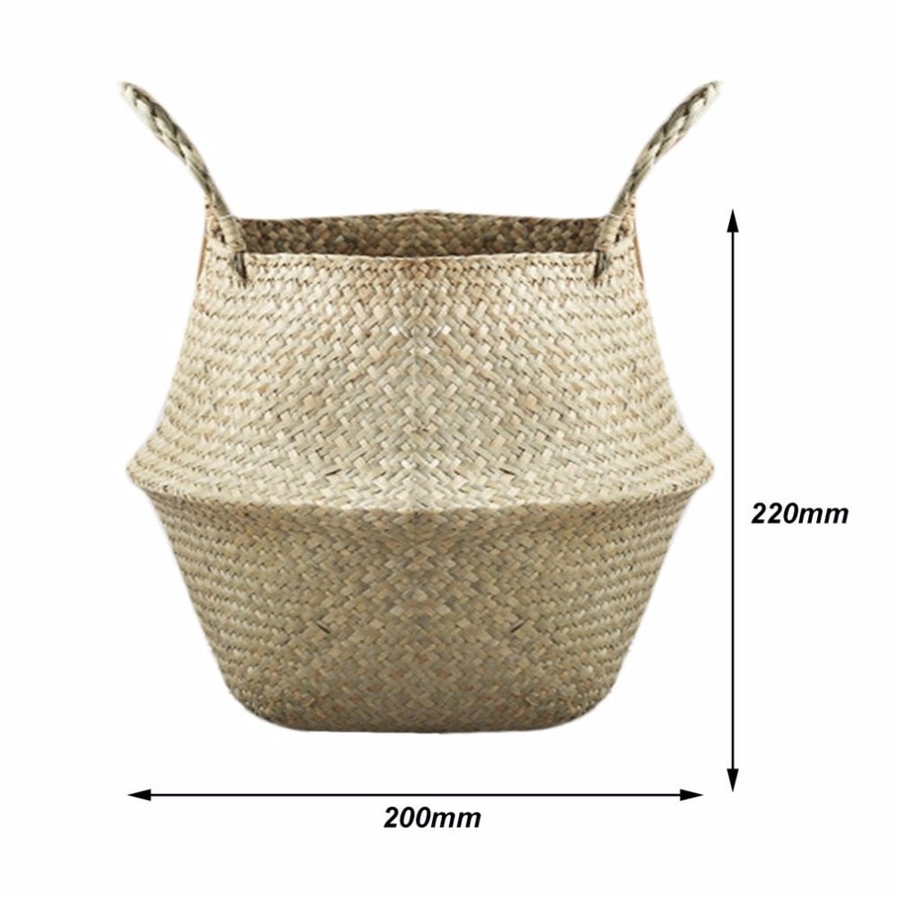 Foldable Seagrass Woven Storage Basket