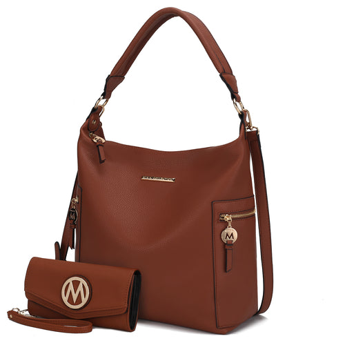 Ophelia Vegan Leather Women Hobo Bag with Wallet