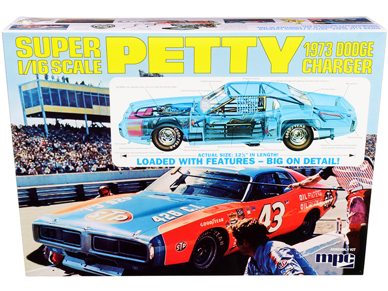 Skill 3 Model Kit 1973 Dodge Charger Richard Petty 1/16 Scale Model by