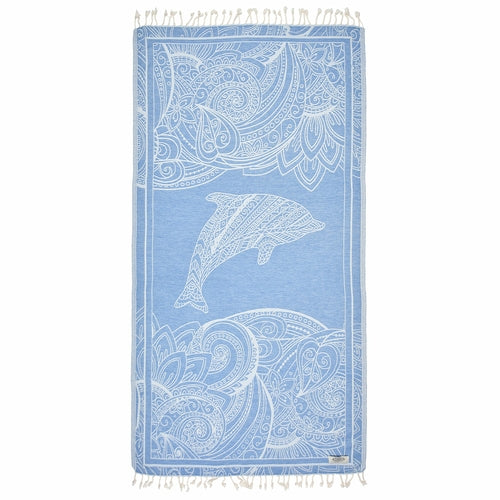 Exclusive Magic Dolphin Peshtemal Pure Cotton Beach Towel