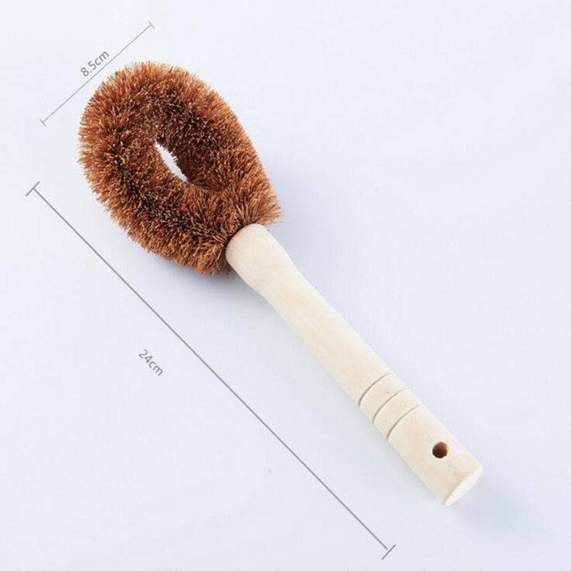 Natural Long Handle Scrubbing Brush